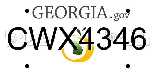 CWX4346 Georgia License Plate