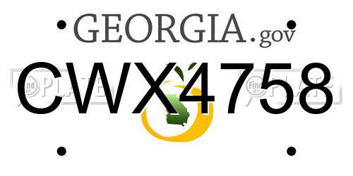 CWX4758 Georgia License Plate