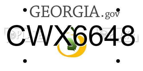 CWX6648 Georgia License Plate