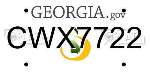 CWX7722 Georgia License Plate