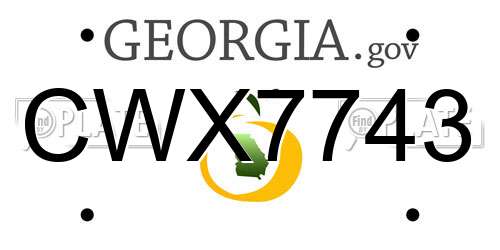 CWX7743 Georgia License Plate