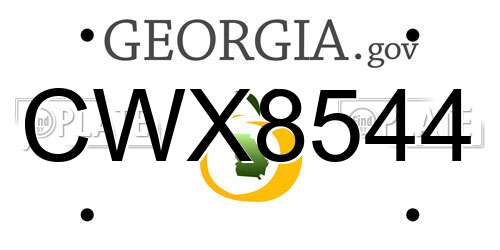 CWX8544 Georgia License Plate