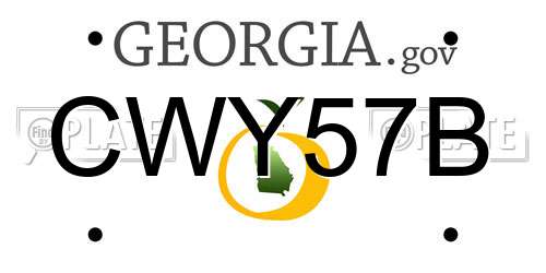 CWY57B Georgia License Plate