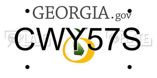 CWY57S Georgia License Plate