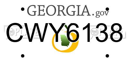 CWY6138 Georgia License Plate