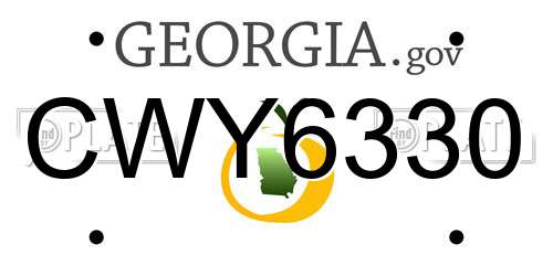CWY6330 Georgia License Plate