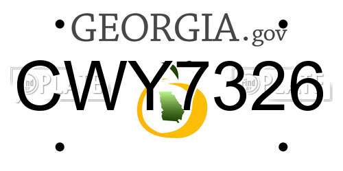 CWY7326 Georgia License Plate