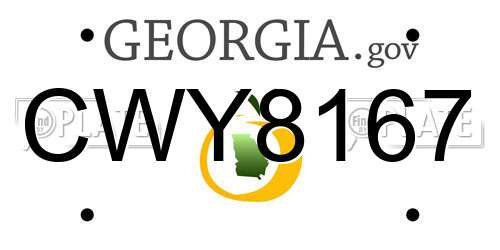 CWY8167 Georgia License Plate