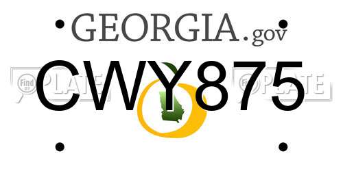 CWY875 Georgia License Plate