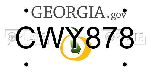 CWY878 Georgia License Plate