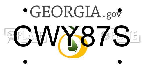 CWY87S Georgia License Plate