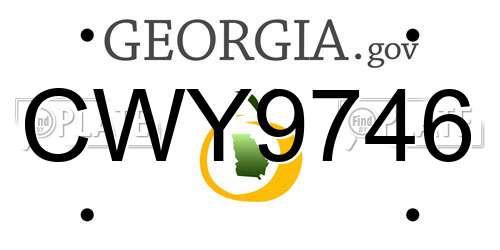CWY9746 Georgia License Plate