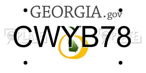 CWYB78 Georgia License Plate