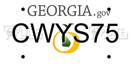CWYS75 Georgia License Plate