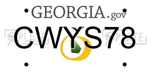 CWYS78 Georgia License Plate