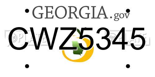 CWZ5345 Georgia License Plate