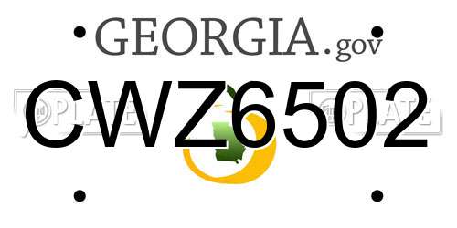 CWZ6502 Georgia License Plate
