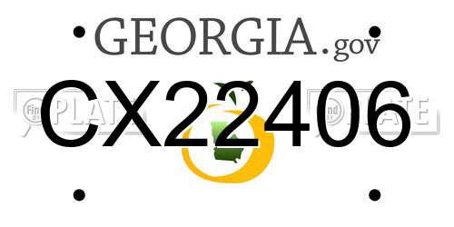 CX22406 Georgia License Plate