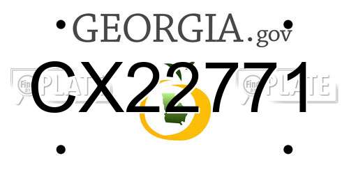 CX22771 Georgia License Plate