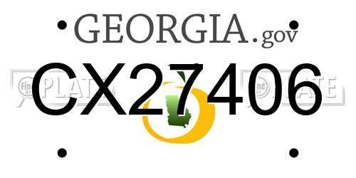 CX27406 Georgia License Plate
