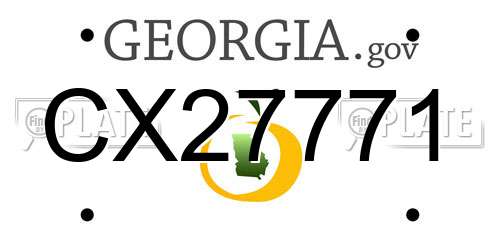 CX27771 Georgia License Plate