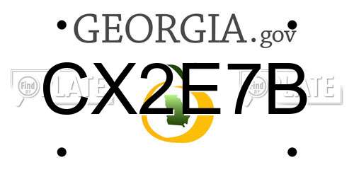 CX2E7B Georgia License Plate