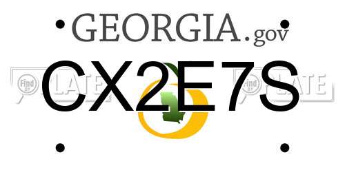 CX2E7S Georgia License Plate