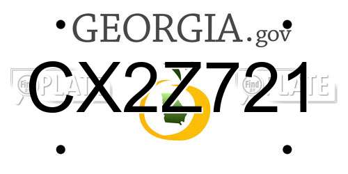 CX2Z721 Georgia License Plate