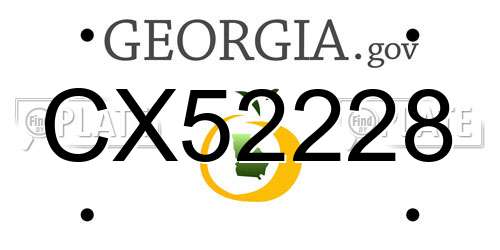 CX52228 Georgia License Plate