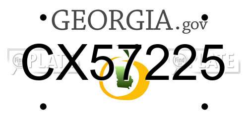 CX57225 Georgia License Plate