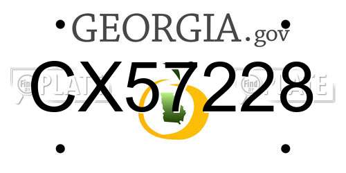 CX57228 Georgia License Plate