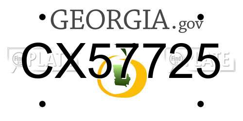 CX57725 Georgia License Plate