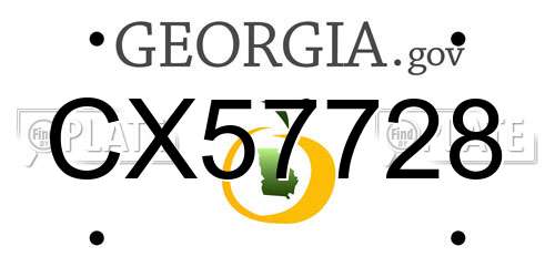 CX57728 Georgia License Plate