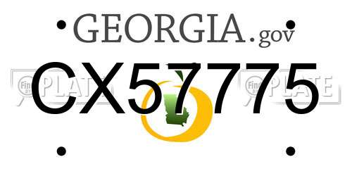 CX57775 Georgia License Plate