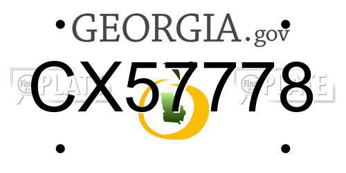 CX57778 Georgia License Plate
