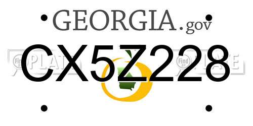 CX5Z228 Georgia License Plate
