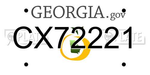 CX72221 Georgia License Plate