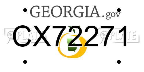 CX72271 Georgia License Plate
