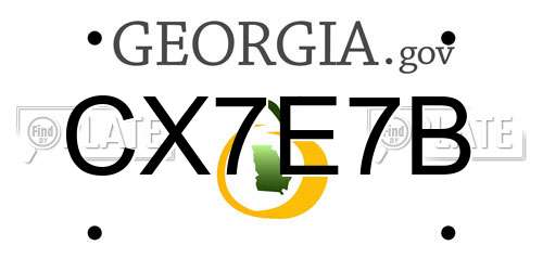 CX7E7B Georgia License Plate