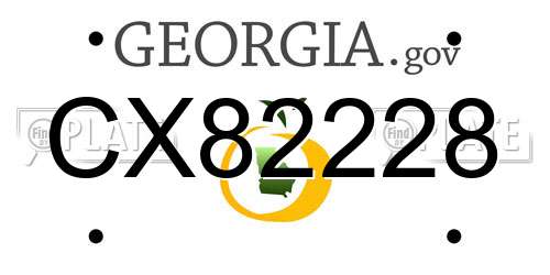 CX82228 Georgia License Plate