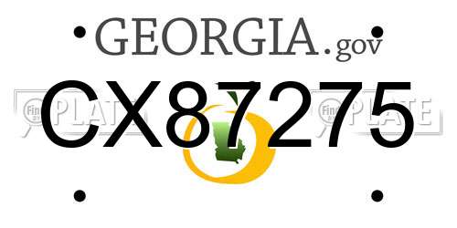 CX87275 Georgia License Plate