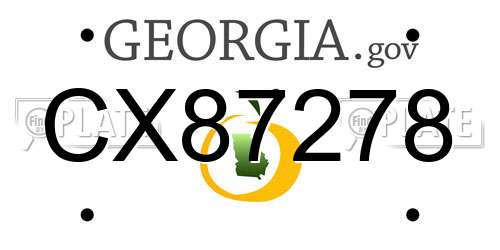 CX87278 Georgia License Plate