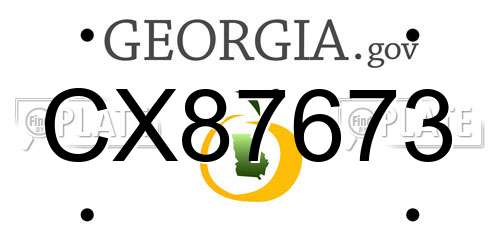 CX87673 Georgia License Plate