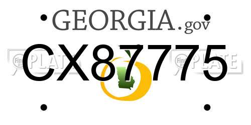 CX87775 Georgia License Plate