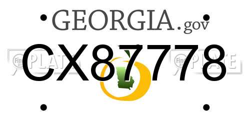 CX87778 Georgia License Plate