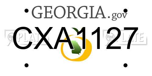 CXA1127 Georgia License Plate