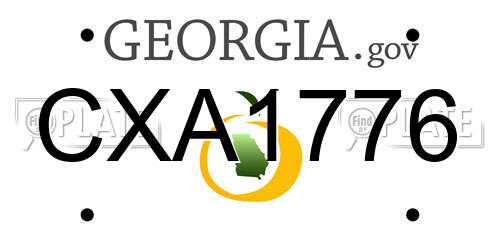 CXA1776 Georgia License Plate