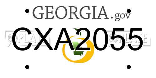 CXA2055 Georgia License Plate