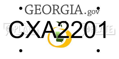 CXA2201 Georgia License Plate