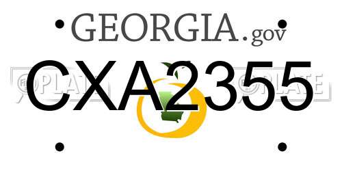 CXA2355 Georgia License Plate